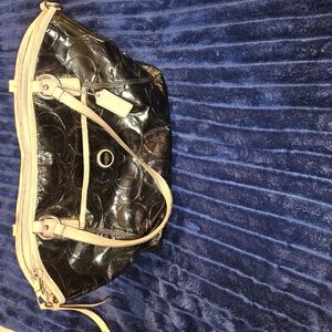 Coach Black and Tan Hobo Bag